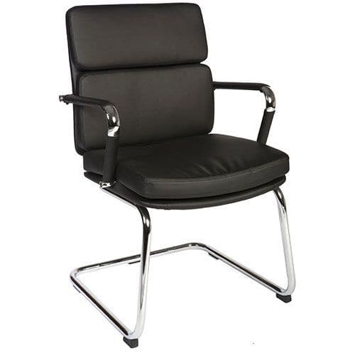 Reception Office Chairs - Faux Leather - Retro Cantilever Style