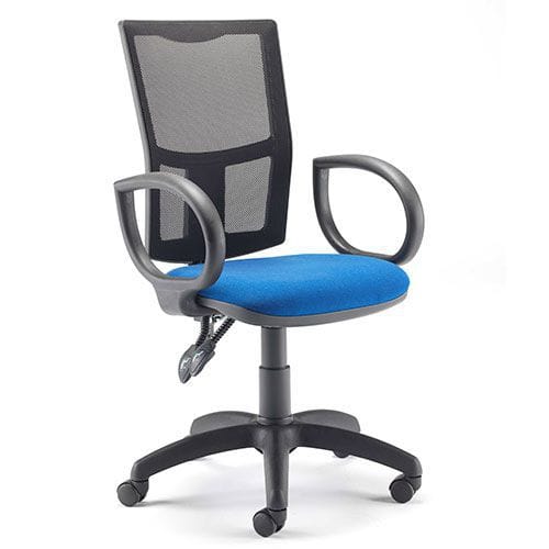 Mesh Office Chairs - Mesh Back, Fixed Arms & Padded Seat - Meteoroid