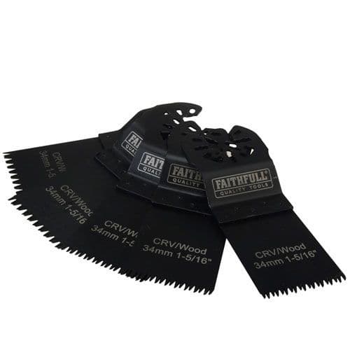 34mm Flush Cutting Wood Saw Blades Pack Of 5