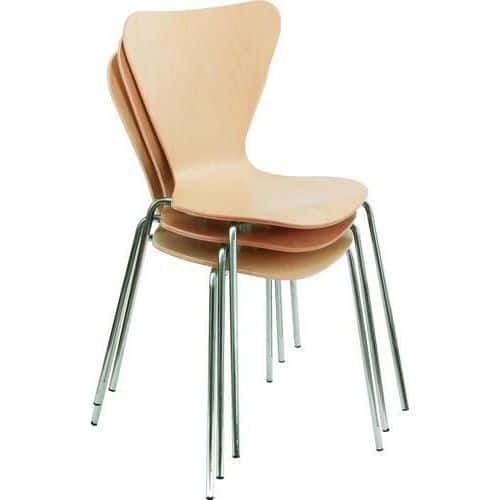 Meeting Room Chair -  Beech Seat - Stackable Steel Frame - Harvard