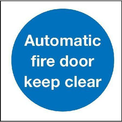 Automatic Fire Door Keep Clear - Sign