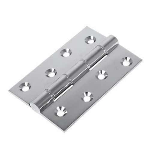 Double Phosphor Bronze Washered Hinge - 100 x 67 x 4mm - Polished Chrome