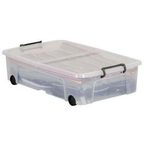 Strata Storemaster Box With Wheels 35L - Clear - Pack of 2