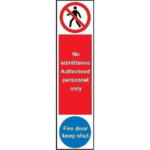 No Admittance - Keep Door Shut - Push Plate Sign
