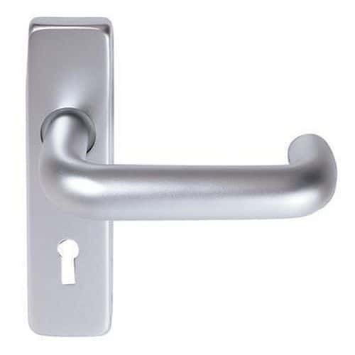 Altro 20mm Return to Door Handle - Keyhole Lock Set - Satin Aluminium