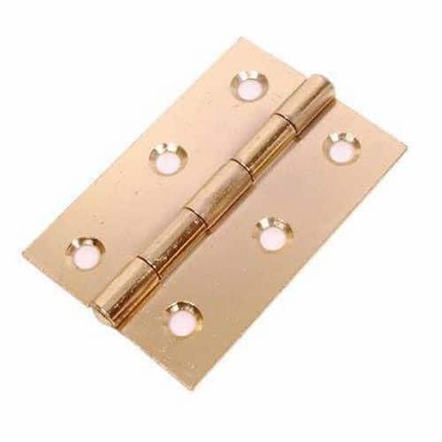 Steel Hinge - 100 x 67mm - Brass Plated