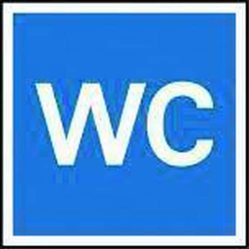 WC Toilet Sign - Blue & White