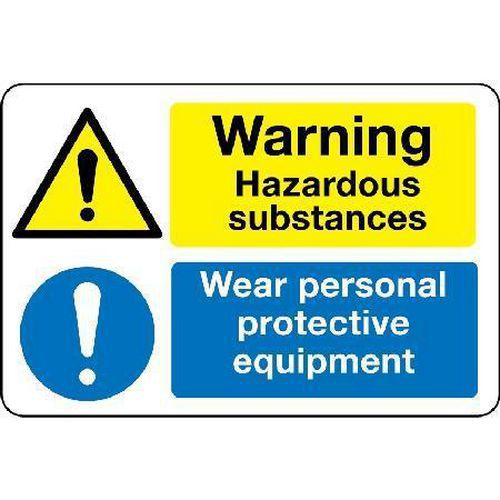 Warning Hazardous Substances Wear Personal - Sign