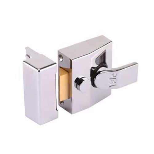 Yale 85 Double Locking Nightlatch - 40mm Backset - Polished Chrome Case/Cylinder