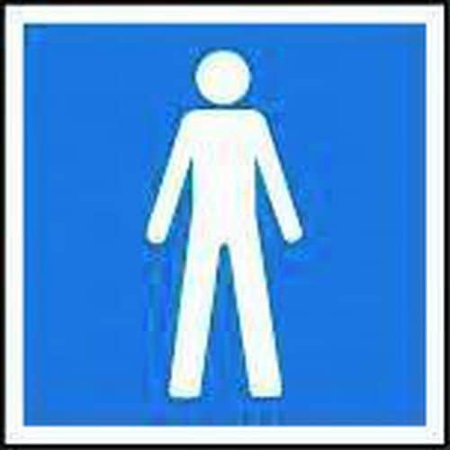 Male Toilet Sign - Blue & White