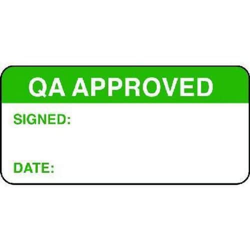 QA Approved Quality Control Labels