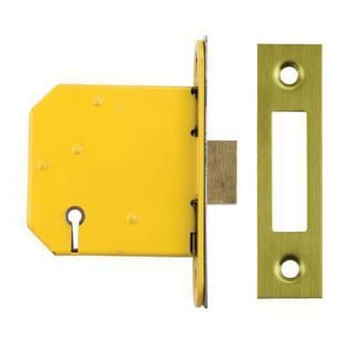 Altro 3 Lever Deadlock - 65mm Case - 44mm Backset - PVD Brass