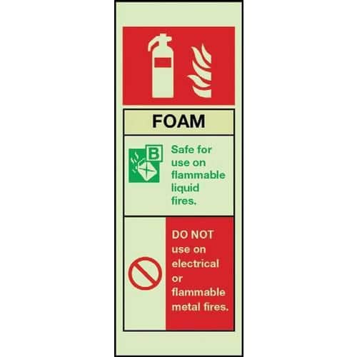 Foam Photoluminescent Fire Extinguisher Sign