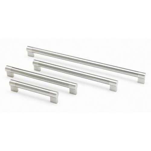 22mm Chunky Keyhole Bar Cabinet Handle - 156mm Centres - Brushed Nickel