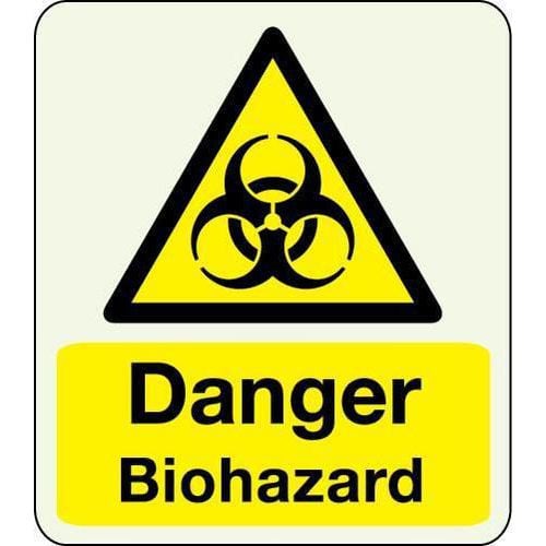 Danger Biohazard Photoluminescent Sign