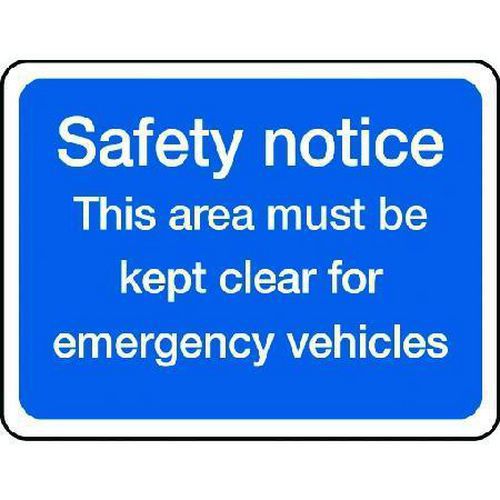 Safety Notice Emergency Vehicles - Sign