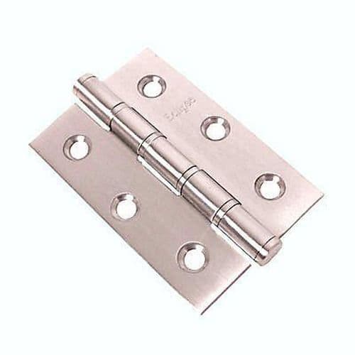 Washered Stainless Steel Hinge - 76 x 51 x 2mm - Satin Stainless