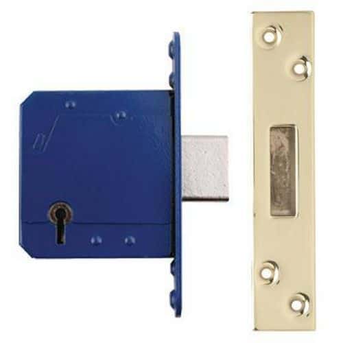 A-Spec BS3621 5 Lever Deadlock - 65mm Case - 44mm Backset - PVD Brass