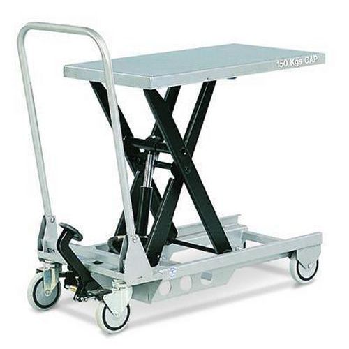 Lightweight Manual Scissor Lift Table - Aluminium - 150kg Capacity