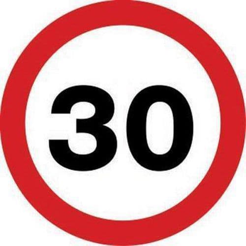 30 Mph - Class 2 Sign