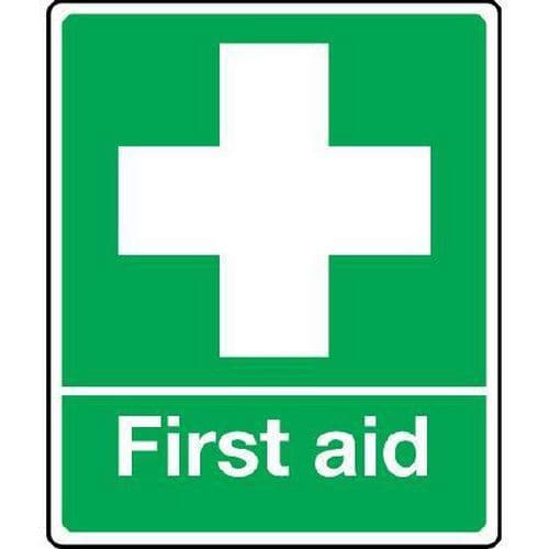 First Aid Sign - Health & Safety - Self Adhesive Vinyl Or Plastic