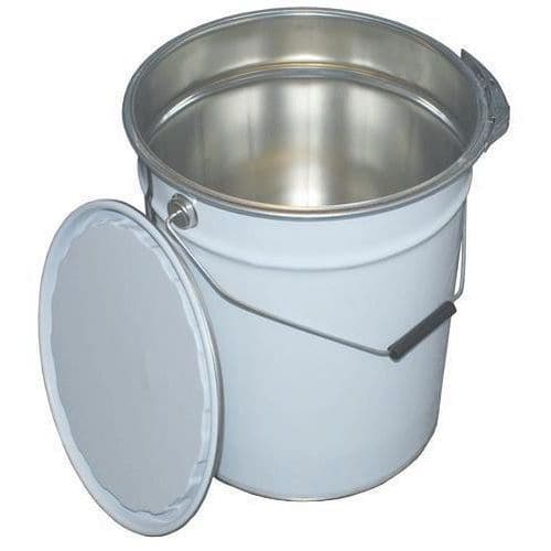 6 Tapered Tinplate Pails with Ring Latch Lids for Storage & Transport