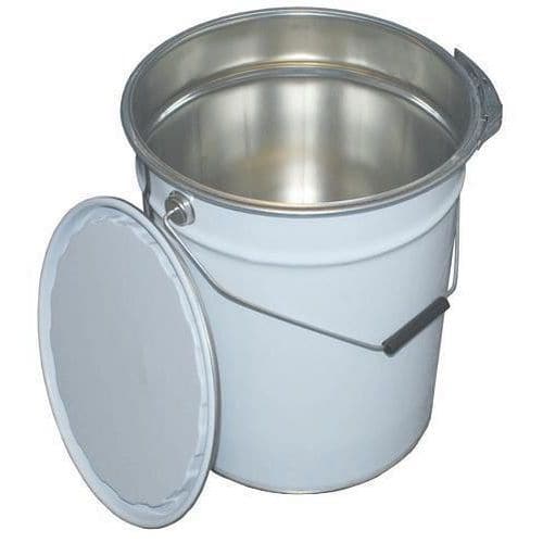 6 Tapered Tinplate Pails with Ring Latch Lids