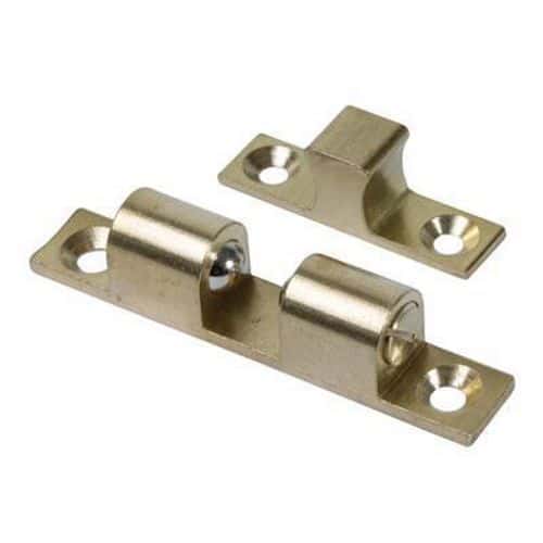 Veel-2 Double Ball Roller Catch - 70 x 8mm - Polished Brass