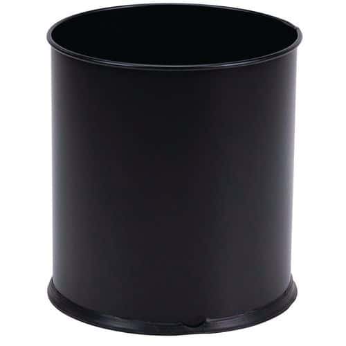 Black metal waste paper bin - 8 l, 15 l or 30 l - Manutan Expert