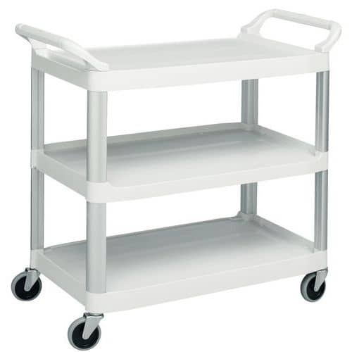 Trolley with 3 plastic shelves - 135 kg - Rubbermaid
