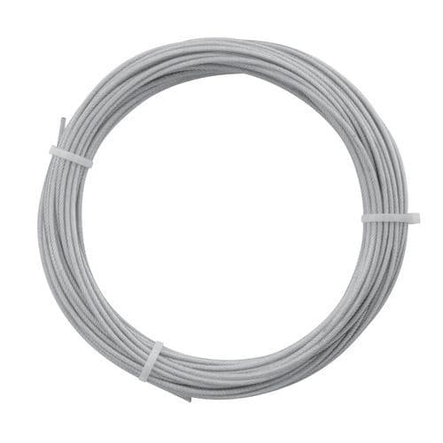 Machined steel cable, clear PVC coated, on reel - 25 metres