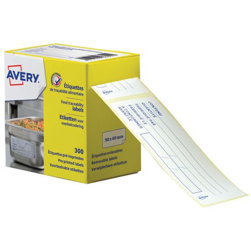 Pre-printed food traceability label - 98x40 mm - Roll