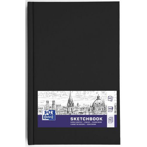 Oxford Art bound sketchbook, 192 p, 100 g, black