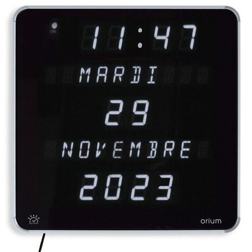 Ephemeris DST white LED clock - ORIUM