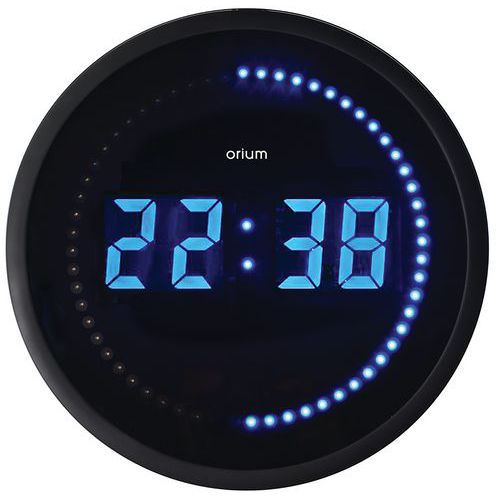 Blue LED clock, 30 cm - Orium