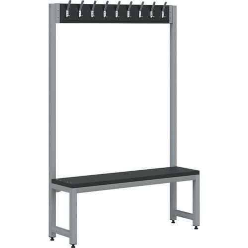 Bisley 1 Sided Changing Room Bench - 9-12 Overhead Hooks - 1.8m High