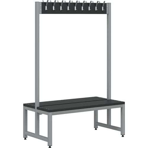 Bisley 2 Sided Changing Room Bench - 12-24 Overhead Hooks - 1.8m High