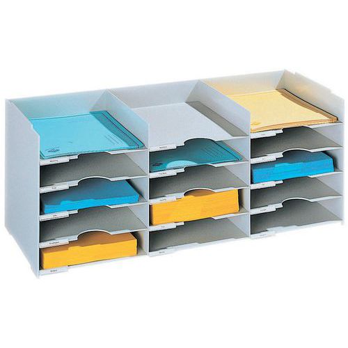 Horizontal multi-compartment sorter - Grey - Paperflow
