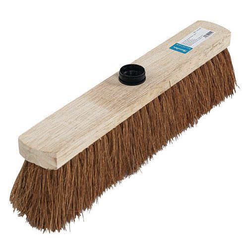 Broom with coconut fibre bristles - Wooden head - Manutan Expert