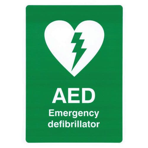 AED Wall Poster - Sign HxW 297x210mm
