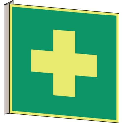 Photoluminescent sign - First aid - Rigid