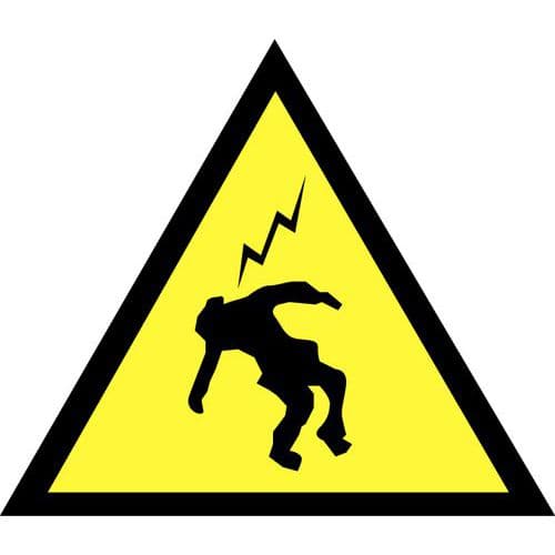 Hazard warning sign - Danger: high voltage - Adhesive