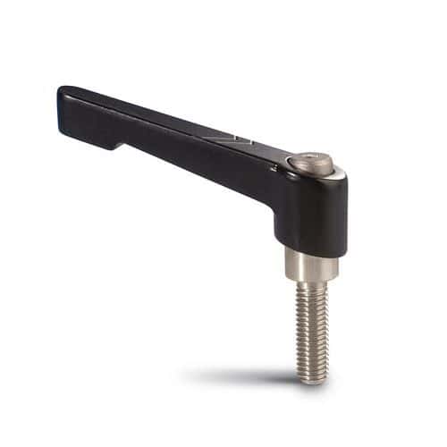 Indexable handle - Stainless steel - With threaded rod