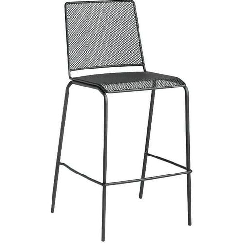 Indoor/Outdoor Stacking High Chairs - Black Steel Mesh - Verco Poseur