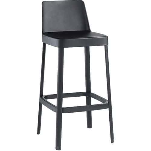 Black High Stool With A Plastic Seat - Indoor-Outdoor - Verco Poseur