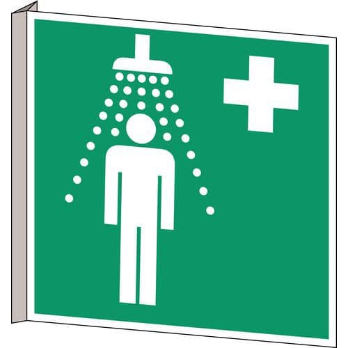 Emergency evacuation sign - Safety shower - Rigid