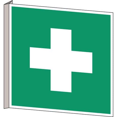 Emergency evacuation sign - First aid - Rigid