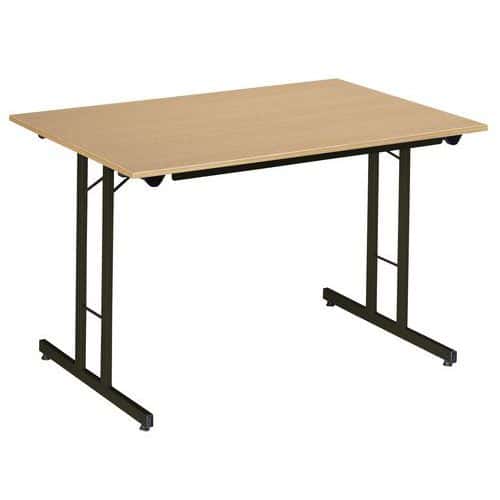 Rectangular folding table - Side base - L 160 cm