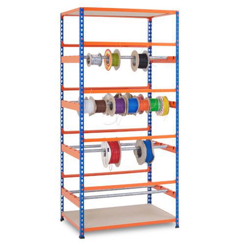 Rapid 2 Full Height Reel Racks (1980h x 915w) In Blue & Orange