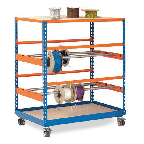 Rapid 2 Mobile Reel Racks (1090h x 915w) In Blue & Orange